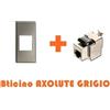 LINK Presa rete CAT.6 stp compatibile Bticino Axolute argento metallizzato RJ45