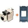 LINK Presa rete CAT.6 STP RJ45 schermata compatibile Vimar Idea nera grigio scuro