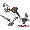 Fisher F44 metal detector piastra 11" + Pala scavo pieghevole + Pointer nero