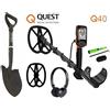 Quest Metal Detector 13Khz piastra 11x9 + Cuffie + Pointer Gold hunter + Pala - Q40-RAPTOR