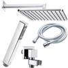 BOSSINI - SET COMPLETO SOFFIONE COSMO 280x280 BRACCIO DOCCIA mm.350 DOCCIA CUBE E FLESSIBILE