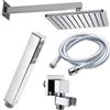 BOSSINI - SET COMPLETO SOFFIONE COSMO 230x230 BRACCIO DOCCIA mm.350 DOCCIA CUBE E FLESSIBILE