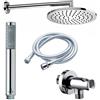 BOSSINI - SET COMPLETO SOFFIONE COSMO Ø 230 BRACCIO DOCCIA mm.350 DOCCETTA ZEN E FLESSIBILE