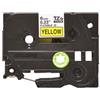 Nastro per etichettatrice compatibile Brother TZE-FX611 TZe TAPE Flessibile da 6 mm (Rotolo 8 metri) NERO SU GIALLO