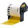 Etichette adesive per etichettatrice compatibile Brother DK-22606 DK Tape da 62 mm (Rotolo 15,24 metri) NERO SU GIALLO