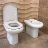 Riveshop Wc + bidet + coprivaso ceramica Rack filomuro