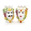 CERAMICHE CALTAGIRONE Teste di moro siciliane in Ceramica Caltagirone Donna-Uomo Frutta cm 25