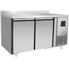 Ristoattrezzature Modello: 88840020071602,Tavolo frigo refrigerato a basso consumo energetico in acciaio inox con alzatina 2 porte -2 +8 °C 1360x600x850h mm