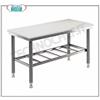 Tavolo lavoro Macelleria con piano in Polietilene spessore 80 mm, su ROBUSTA STRUTTURA INOX SALDATA con ripiano inferiore grigliato, dim. mm 1500x700x850h