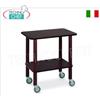 Carrello Gueridon con struttura in legno massello, n.2 piani in nobilitato, colore WENGE', dim.mm 710x460x780h