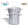 Couscoussiera bombata con coperchio inox, capacit litri 40 50, diam.cm.50 40 x 25 40h