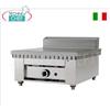 Cuocipiadina a gas, versione top con piastra al cromo satinato da 1800x600 per 12 piadine, potenza termica kw 24, dim.mm 1810x730x440h