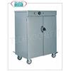 Armadio scaldapiatti carrellato in acciaio inox, struttura a porte in doppia parete coibentate, capacitÃ 100 piatti, 1 ripiano intermedio, temperatura regolabile da +30Â° a +90Â°C, V.230 1, Kw.0,8, dim.mm.700x420x800h