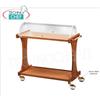 Carrello per dolci, formaggi e antipasti in legno color NOCE, completo di cupola semicircolare aperta sui 2 lati, dim.mm.1060x550x1100h