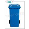 Pattumiera in polietilene con coperchio ad azionamento manuale, colore BLU con 2 ruote, capacit lt.120, dim.mm.550x480x930h