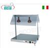 PIANO CALDO in ACCIAIO INOX con 2 LAMPADE ad INFRAROSSI da W.250 cadauna e DEFLETTORI LATERALI in policarbonato, versione per 2 TEGLIE GN 1 1 (mm 325X530), temperatura regolabile da +30Â° a +90Â°C, V.230 1, Kw.0,95, dim.mm.850x640x800h