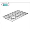 Teglia rettangolare in lamiera alluminata con 24 stampi rotondi diametro cm 12 per focaccine, dim.cm 60x80 - Prezzo unitario - Acquistabile in confezione da 12 pezzi.