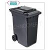 Pattumiera in polietilene GRIGIO su 2 ruote, con larga impugnatura del coperchio e fermo posteriore, da litri 360, carico utile 160 Kg, peso 20 Kg, dim.mm.580x880x1098h