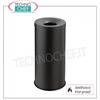 Gettacarte e posacenere autoestinguenti in metallo verniciato nero, foro diam.mm.100, capacit litri 30, diam.mm.260x610h