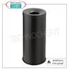 Gettacarte e posacenere autoestinguenti in metallo verniciato nero, foro diam.mm.140, capacit litri 50, diam.mm.310x590h