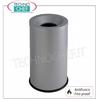 Gettacarte e posacenere autoestinguenti in metallo verniciato grigio, foro diam.mm.100, capacit litri 30, diam.mm.260x610h