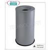 Gettacarte e posacenere autoestinguenti in metallo verniciato grigio, foro diam.mm.140, capacit litri 90, diam.mm.380x750h
