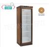Cantinetta refrigerata per vini in legno colore NOCE CHIARO, 1 porta a vetro, capacit lt.310, temperatura +2 +8C, refrigerazione statica, illuminazione a LED, V.230 1, Kw.0,185, Peso 130 Kg, dim.mm.640x610x1860h.