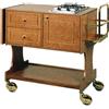 Forcar Carrello Flambè in Legno 2 Cassetti - 1 Piastra - 1 Fuoco - Dimensioni 107/145x58x91(h) cm - Ruote ø100 mm.