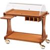 Forcar Carrello di Servizio in Legno con Cupola - 2 Ripiani - Dimensioni 86x55x110 cm - Ruote Cromate ø100 mm
