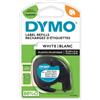 Dymo Nastro per etichettatrici Dymo LetraTag plastica 12 mm x 4 m nero/bianco S0721660