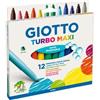 Giotto fila Pennarelli 12 colori punta grossa Turbo Maxi 454000