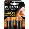 DURACELL Pile Duracell Plus Power Batterie Alcaline Stilo AA 1.5V Confezione da 4 Pz