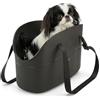 Ferplast Borsa per Cani fino a 5 Kg. Trasportino Gatti in Plastica Gommata, Impermeabile e Lavabile, Manici Regolabili, Cinghia di sicurezza, 35 x 14 x h 22 cm. Nero