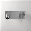 Zazzeri Miscelatore Lavabo a Parete Z316 Inox Spazzolato - Uscita Getto -Lunghezza Canna: MM160