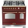 Lofra Dolcevita RRD96MFTE/CI Cucina Gas 5 Fornelli con 2 Forni Elettrici da 90 cm Bordeaux, Acciaio inossidabile