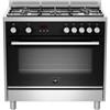 Bertazzoni La Germania FTR965EXT Cucina Gas 5 Fornelli con Forno Elettrico da 90 cm Nero, Acciaio inossidabile