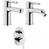 NOBILI RUBINETTERIA Nobili - ABC set bagno miscelatore lavabo + miscelatore bidet + miscelatore doccia deviatore 2 uscite