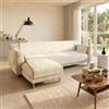 Italian Bed Linen Copridivano Antiscivolo Comfort con Penisola SX, Panna, 190 Cm