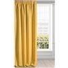 Eurofirany LOGAN Tenda Oscurante Extra Lunga - 1 Unità, Rod Pocket, Fettuccia Arricciatenda, Blocco della Luce, Oscuramento della Stanza, Camera da Letto, Soggiorno, 135x270 cm, Giallo Senape