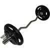 Blue Gym Set di Dischi Olimpici Gommati+ Bilanciere EZ Nero 38KG