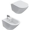 Ceramica Globo - Forty3 sospesi SENZA BRIDA 57 cm Wc + bidet + coprivaso soft