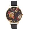 Olivia Burton Orologio Analogico al Quarzo da donna con cinturino in pelle Nero - OB14WG01