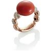 Chantecler Anello in oro rosa, diamanti e corallo rosso