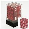 Chessex Set 12 dadi D6 16mm Frosted (bianco/rosso) CHXLE406