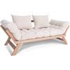 Vivere Zen Divano letto futon Nova Naturale/Noce (Struttura in legno naturale + futon colorato)