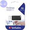 VERBATIM PEN DRIVE 16GB VERBATIM USB 2.0 PinStripe Nera 8R/2.5W - 49063
