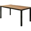 MIlani Home BERNARD - tavolo da pranzo moderno allungabile in acciaio e rovere da 140 x 80