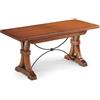 MIlani Home EDISON - tavolo da pranzo allungabile in legno massello con decoro in ferro cm 85 X 180/225/270/315/360