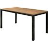 MIlani Home BERNARD - tavolo da pranzo moderno allungabile in acciaio e rovere da 160 x 90