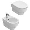 Ceramica Globo - Grace sospeso SENZA BRIDA Wc + bidet + coprivaso soft